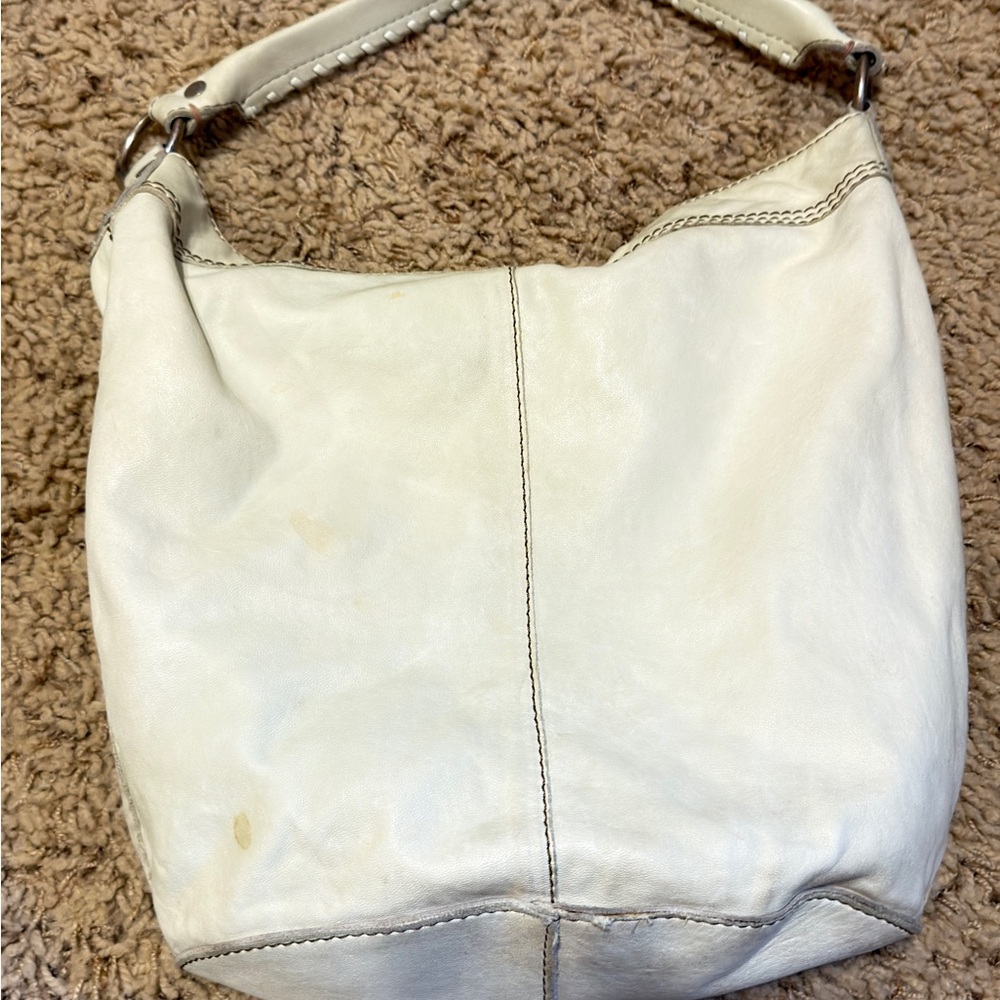 Lucky brand Cream Leather Hobo Bag - Classic Women's Shoulder Purse very soft.